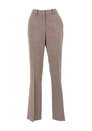 ERMANNO FIRENZE herringbone trousers - Brown