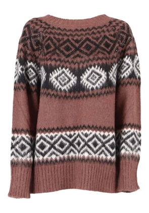 ERMANNO FIRENZE jacquard patterned sweater - Brown