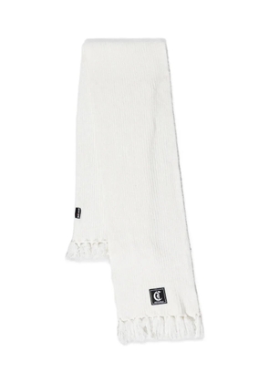 Just Cavalli logo-patch scarf - White