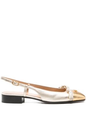 Valentino Garavani bow-detailing slingback ballet flats - Silver