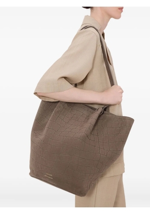 LouLou de Saison Rudy crocodile-effect tote bag - Brown