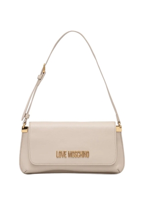 Love Moschino logo-plaque shoulder bag - Neutrals