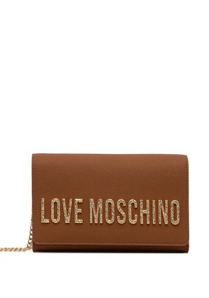 Love Moschino logo-plaque shoulder bag - Brown