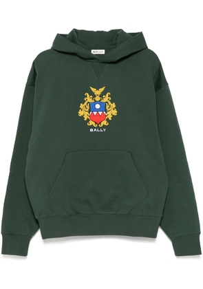 Bally logo-embroidered hoodie - Green