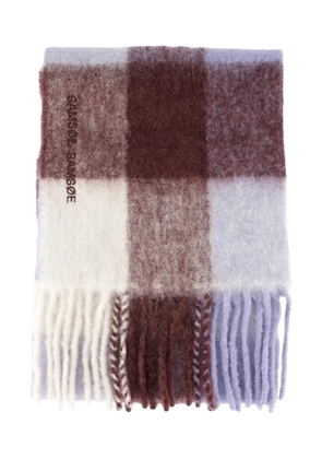 SAMSOE SAMSOE plaid fringed scarf - Purple