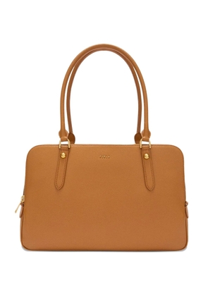 Furla large textured-leather tote bag - Brown