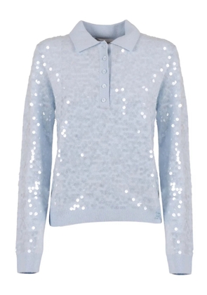 ERMANNO FIRENZE sequinned polo top - Blue