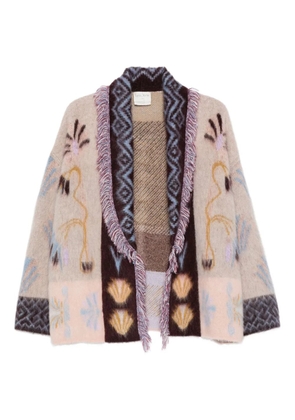 Forte Forte fringed patterned cardigan - Neutrals