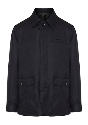 Brioni herringbone pocket jacket - Blue