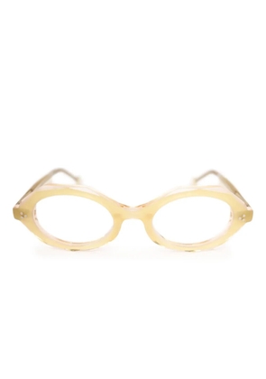 L.A. EYEWORKS faceted oval-frame glasses - Neutrals