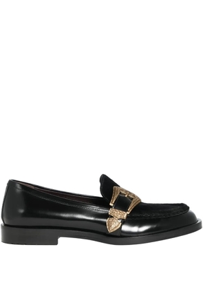 Roberto Festa Lira pony skin detail triptych loafers - Black