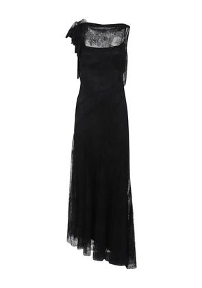 Alberta Ferretti lace ruffled dress - Black