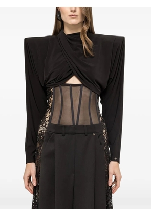 NISSA draped crop top - Black