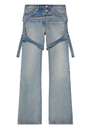 Courrèges racer denim trousers - Blue