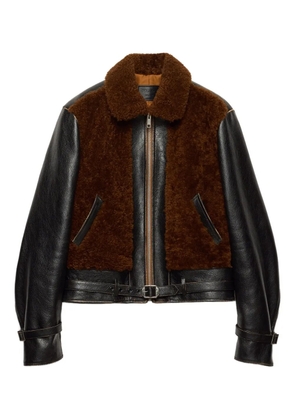 Prada shearling leather jacket - Brown