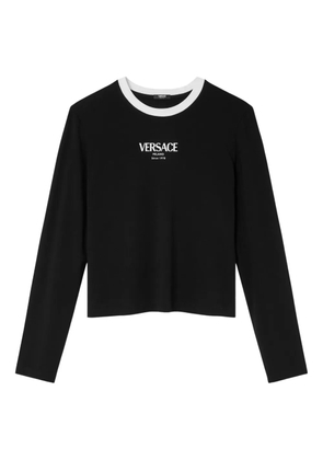 Versace logo-detail long-sleeve top - Black