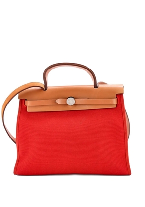 Hermès Pre-Owned Herbag Zip Leather and Toile 31 shoulder bag - Red
