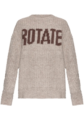 ROTATE BIRGER CHRISTENSEN logo-intarsia sweater - Neutrals