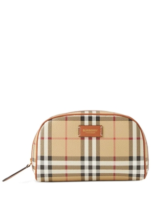 Burberry small check travel pouch - Neutrals