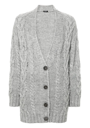LIU JO chunky-cable-knit cardigan - Grey