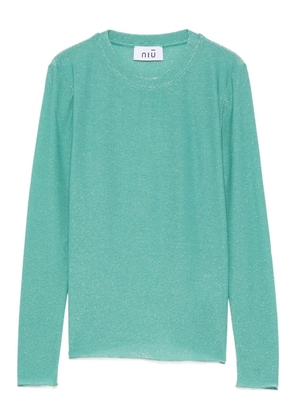 Niu round neck glitter top - Green