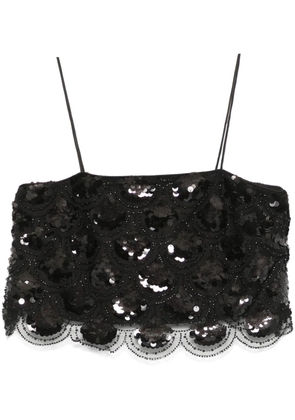 ROTATE BIRGER CHRISTENSEN sequinned crop top - Black