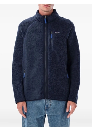 Patagonia logo-patch fleece jacket - Blue