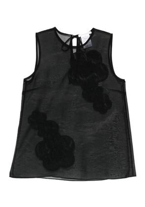 Cecilie Bahnsen Alba floral-appliqué top - Black