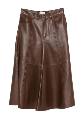 Haikure Serenity leather midi skirt - Brown