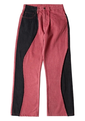 Glass Cypress colour-block 'Red' jeans