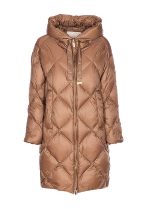 Max Mara Trefe quilted hooded down jacket - Brown