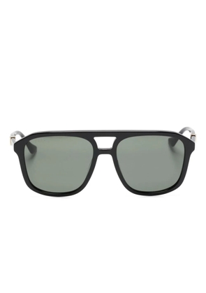 Gucci Eyewear Web-detailed navigator-frame sunglasses - Black