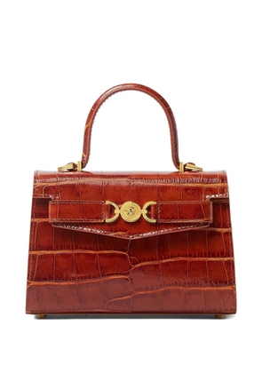 Versace small croc-effect tote bag - Brown