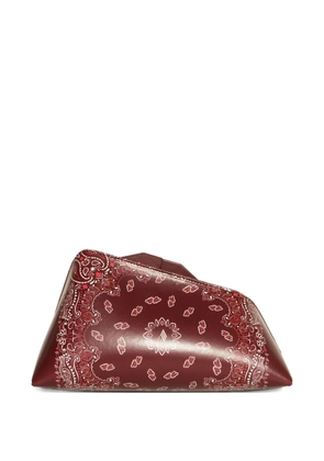 The Attico small paisley-print leather clutch - Red