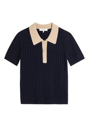 FRAME button ribbed polo top - Blue