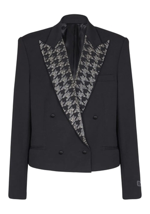 Balmain crystal-embellishment double-breasted blazer - Black
