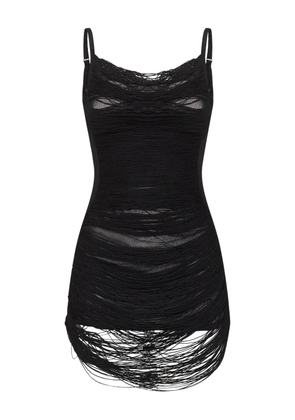 The Attico fringed mini dress - Black