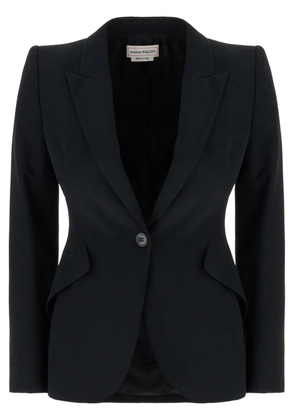 Alexander McQueen peak-lapel single-breasted blazer - Black