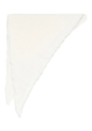 Faliero Sarti frayed-edge silk scarf - White