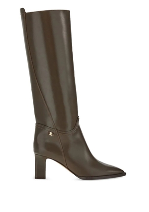 Ferragamo Vara chain knee-high boots - Brown