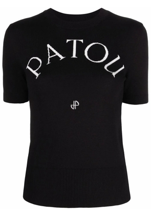 Patou logo-jacquard knitted top - Black