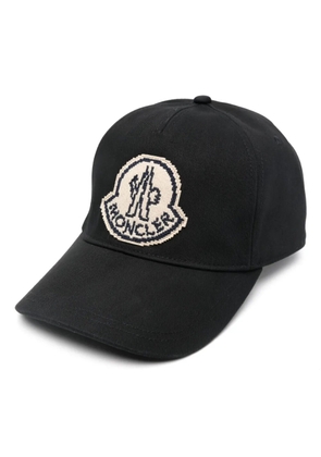 Moncler logo-appliqué cotton cap - Black