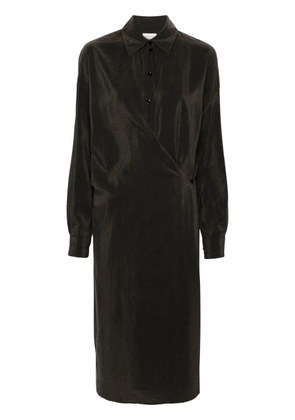 LEMAIRE asymmetric midi shirtdress - Brown