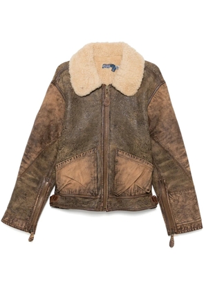 Polo Ralph Lauren shearling-trim bomber jacket - Brown