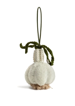 Gohar World crochet beaded garlic charm - White