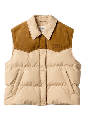 Miu Miu logo-detail vest - Neutrals
