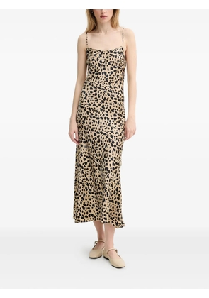 FROM FUTURE spaghetti-strap animal-print dress - Neutrals