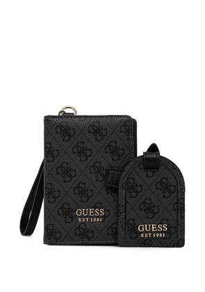 GUESS USA 4G-motif passport holder - Black
