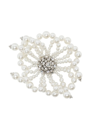 Nº21 Flower pearl brooch - White