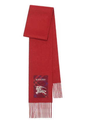 Burberry check-label cashmere scarf - Red